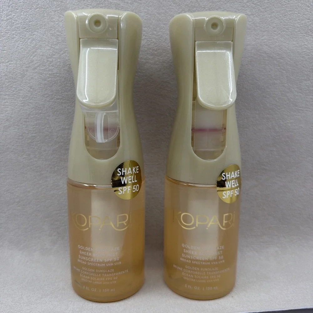 2 PACK Kopari Golden Sunglaze Sheer Body Mist SPF 50 Sunscreen 5oz NEW SEALED